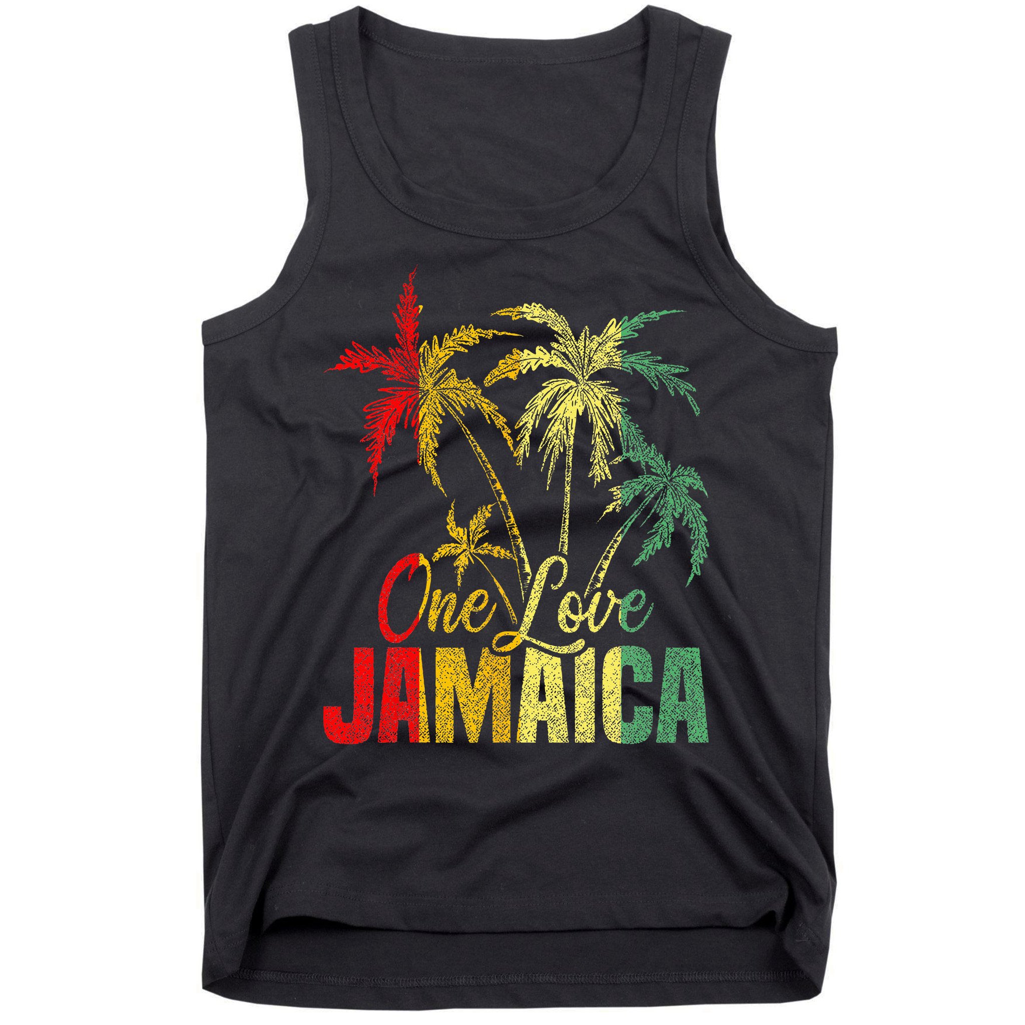 One Love Jamaica Caribbean Vacation Reggae Tank Top