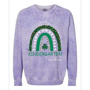 One Lucky Kindergarten Teacher St. Patrick's Day Wo's Colorblast Crewneck Sweatshirt