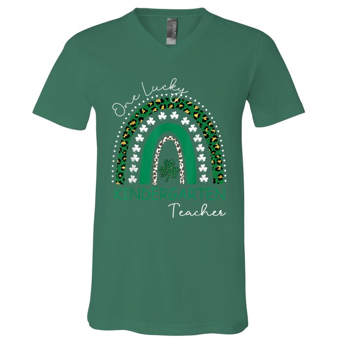 One Lucky Kindergarten Teacher St. Patrick's Day Wo's V-Neck T-Shirt