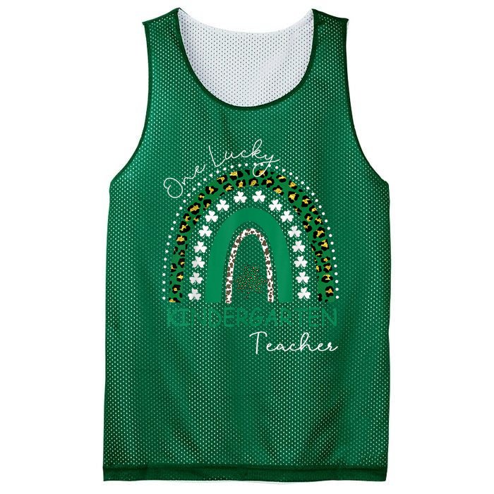 One Lucky Kindergarten Teacher St. Patrick's Day Wo's Mesh Reversible Basketball Jersey Tank