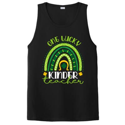 One Lucky Kinder Teacher Rainbow St Patrick’s Day Gift PosiCharge Competitor Tank