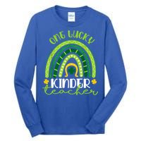 One Lucky Kinder Teacher Rainbow St Patrick’s Day Gift Tall Long Sleeve T-Shirt