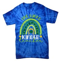 One Lucky Kinder Teacher Rainbow St Patrick’s Day Gift Tie-Dye T-Shirt