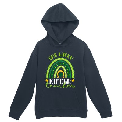 One Lucky Kinder Teacher Rainbow St Patrick’s Day Gift Urban Pullover Hoodie