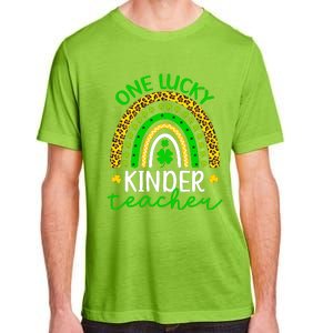 One Lucky Kinder Teacher St Patricks Day Teacher Rainbow Graphic Plus Size Adult ChromaSoft Performance T-Shirt