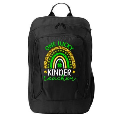 One Lucky Kinder Teacher St Patricks Day Teacher Rainbow Graphic Plus Size City Backpack