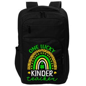 One Lucky Kinder Teacher St Patricks Day Teacher Rainbow Graphic Plus Size Impact Tech Backpack