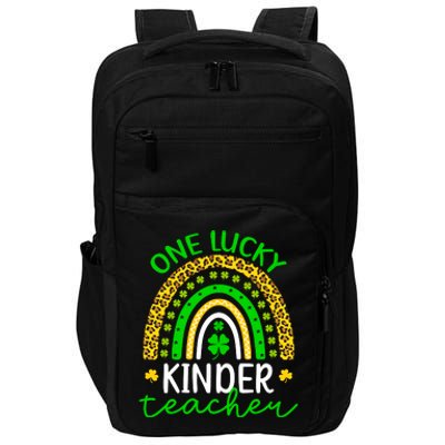 One Lucky Kinder Teacher St Patricks Day Teacher Rainbow Graphic Plus Size Impact Tech Backpack