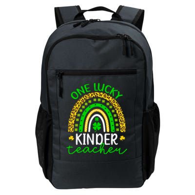 One Lucky Kinder Teacher St Patricks Day Teacher Rainbow Graphic Plus Size Daily Commute Backpack