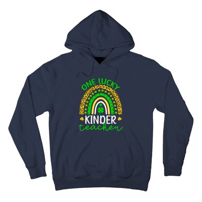 One Lucky Kinder Teacher St Patricks Day Teacher Rainbow Graphic Plus Size Hoodie