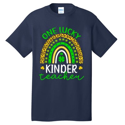 One Lucky Kinder Teacher St Patricks Day Teacher Rainbow Graphic Plus Size Tall T-Shirt