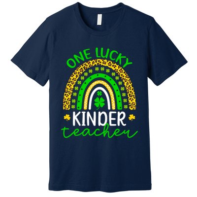 One Lucky Kinder Teacher St Patricks Day Teacher Rainbow Graphic Plus Size Premium T-Shirt