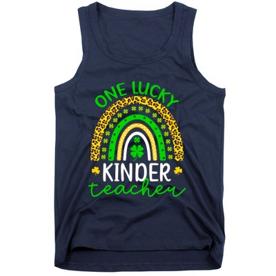 One Lucky Kinder Teacher St Patricks Day Teacher Rainbow Graphic Plus Size Tank Top