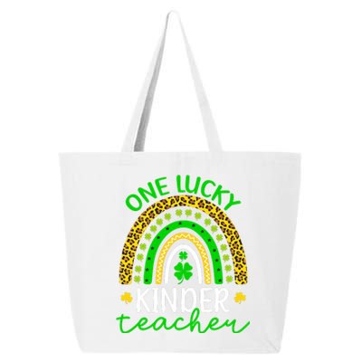 One Lucky Kinder Teacher St Patricks Day Teacher Rainbow Graphic Plus Size 25L Jumbo Tote