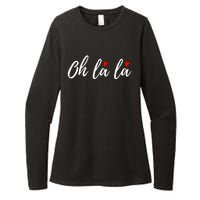 Oh La La, French Word Art With Red Hearts Womens CVC Long Sleeve Shirt