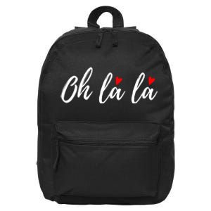 Oh La La, French Word Art With Red Hearts 16 in Basic Backpack