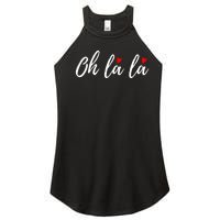 Oh La La, French Word Art With Red Hearts Women's Perfect Tri Rocker Tank