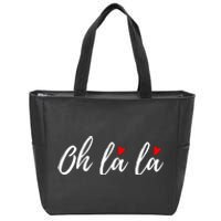 Oh La La, French Word Art With Red Hearts Zip Tote Bag