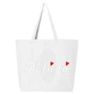 Oh La La, French Word Art With Red Hearts 25L Jumbo Tote