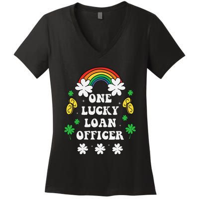 One Lucky Loan Cute St Patricks Day Irish Shamrock Women's V-Neck T-Shirt