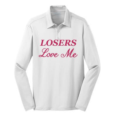 Ohkay Losers Love Me Silk Touch Performance Long Sleeve Polo