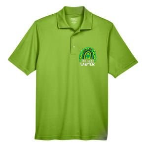 One Lucky Lawyer Funny Gift Rainbow St Patrick's Day Gift Men's Origin Performance Pique Polo