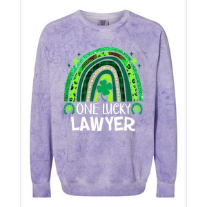 One Lucky Lawyer Funny Gift Rainbow St Patrick's Day Gift Colorblast Crewneck Sweatshirt