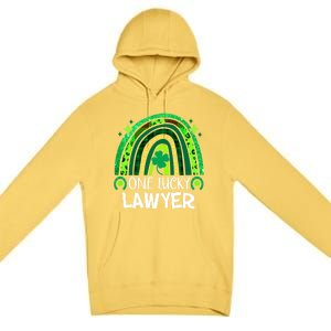 One Lucky Lawyer Funny Gift Rainbow St Patrick's Day Gift Premium Pullover Hoodie