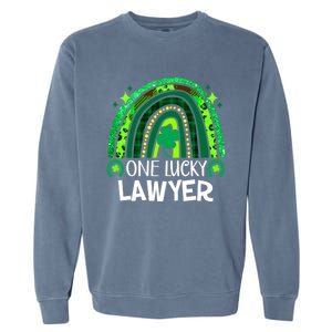 One Lucky Lawyer Funny Gift Rainbow St Patrick's Day Gift Garment-Dyed Sweatshirt