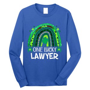 One Lucky Lawyer Funny Gift Rainbow St Patrick's Day Gift Long Sleeve Shirt