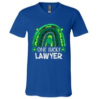 One Lucky Lawyer Funny Gift Rainbow St Patrick's Day Gift V-Neck T-Shirt