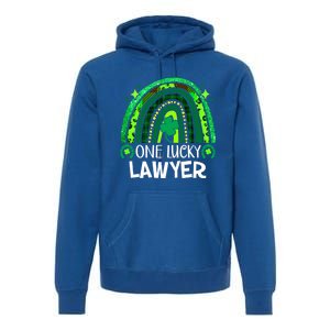 One Lucky Lawyer Funny Gift Rainbow St Patrick's Day Gift Premium Hoodie