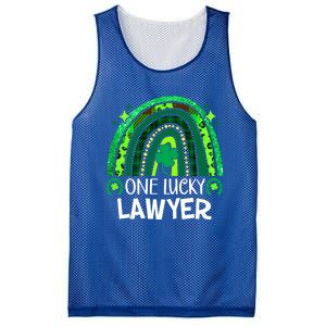 One Lucky Lawyer Funny Gift Rainbow St Patrick's Day Gift Mesh Reversible Basketball Jersey Tank