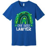 One Lucky Lawyer Funny Gift Rainbow St Patrick's Day Gift Premium T-Shirt