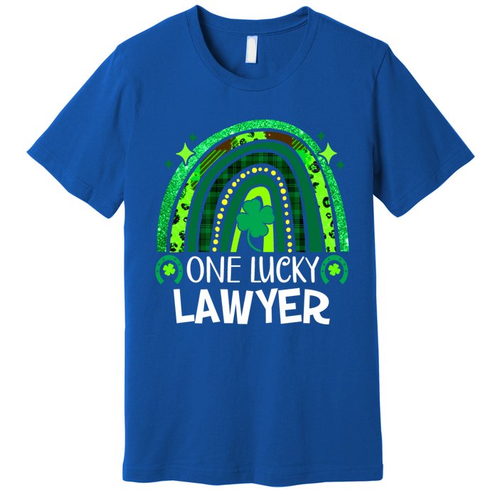 One Lucky Lawyer Funny Gift Rainbow St Patrick's Day Gift Premium T-Shirt