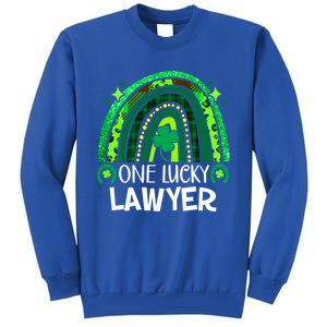 One Lucky Lawyer Funny Gift Rainbow St Patrick's Day Gift Tall Sweatshirt