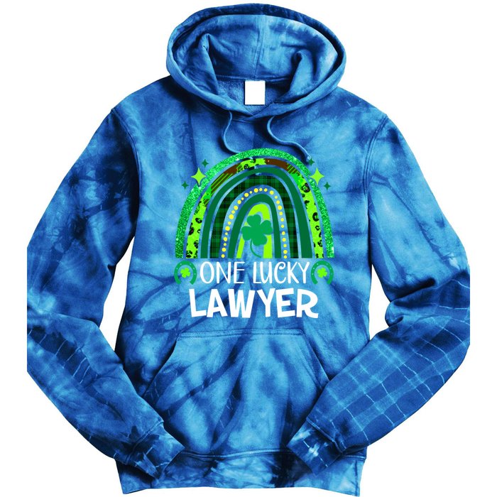 One Lucky Lawyer Funny Gift Rainbow St Patrick's Day Gift Tie Dye Hoodie