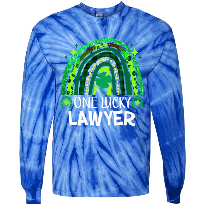 One Lucky Lawyer Funny Gift Rainbow St Patrick's Day Gift Tie-Dye Long Sleeve Shirt