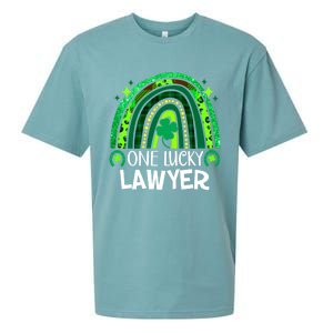 One Lucky Lawyer Funny Gift Rainbow St Patrick's Day Gift Sueded Cloud Jersey T-Shirt