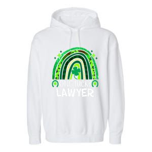 One Lucky Lawyer Funny Gift Rainbow St Patrick's Day Gift Garment-Dyed Fleece Hoodie