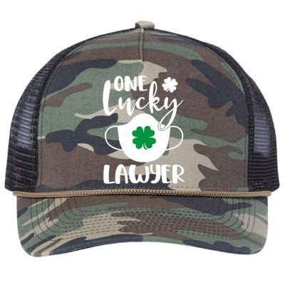 One Lucky Lawyer St Patrick's Day Lawyer Gift Retro Rope Trucker Hat Cap