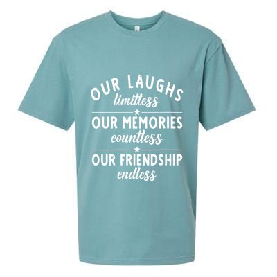 Our Laughs Limitless Memories Countless Friendship Endless Vneck Sueded Cloud Jersey T-Shirt
