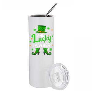 One Lucky Lawyer St Patrick's Day Leprechaun Lawyer Gift Stainless Steel Tumbler