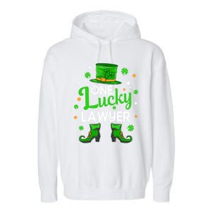 One Lucky Lawyer St Patrick's Day Leprechaun Lawyer Gift Garment-Dyed Fleece Hoodie