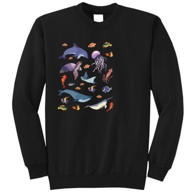 Ocean Life Love Sea Turtle Dolphin Jellyfish Whale Fishes Sweatshirt