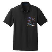 Ocean Life Love Sea Turtle Dolphin Jellyfish Whale Fishes Dry Zone Grid Polo