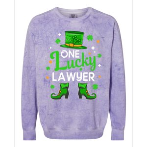 One Lucky Lawyer St Patrick's Day Leprechaun Lawyer Gift Colorblast Crewneck Sweatshirt