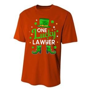 One Lucky Lawyer St Patrick's Day Leprechaun Lawyer Gift Performance Sprint T-Shirt