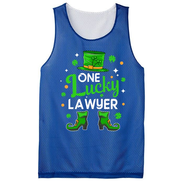 One Lucky Lawyer St Patrick's Day Leprechaun Lawyer Gift Mesh Reversible Basketball Jersey Tank