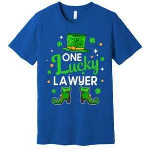 One Lucky Lawyer St Patrick's Day Leprechaun Lawyer Gift Premium T-Shirt